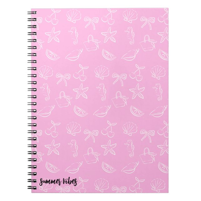Carnet Cute Coquette Bows and Cherries Pattern Notebook (Devant)
