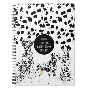Carnet Cute Dalmatiens Noir & Blanc Zones Joyeuses