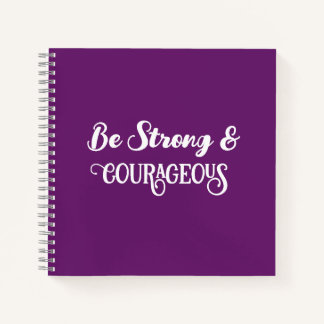 Carnet Cute Dark Purple Strong and Courageous Simple