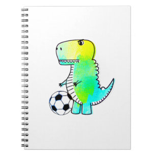 Carnet Cute Dinosaur Aime Le Football Aquarelle