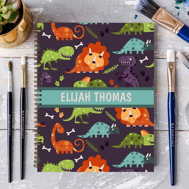 Carnet Cute Dinosaures Personnalisé Garçons Personnalisés (Créateur téléchargé)