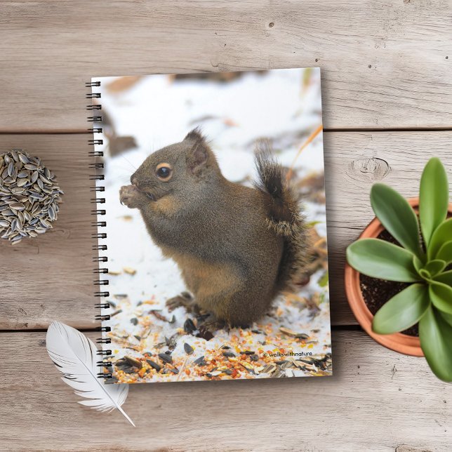 Carnet Cute Douglas Squirrel Profite d'une fête d'hiver (Douglas Squirrel Enjoying a Winter Beast Journal Cover Photo)