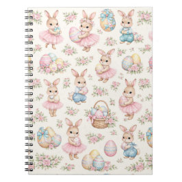 Carnet Cute Easter Bunny Floral Pattern - Pastel Spring