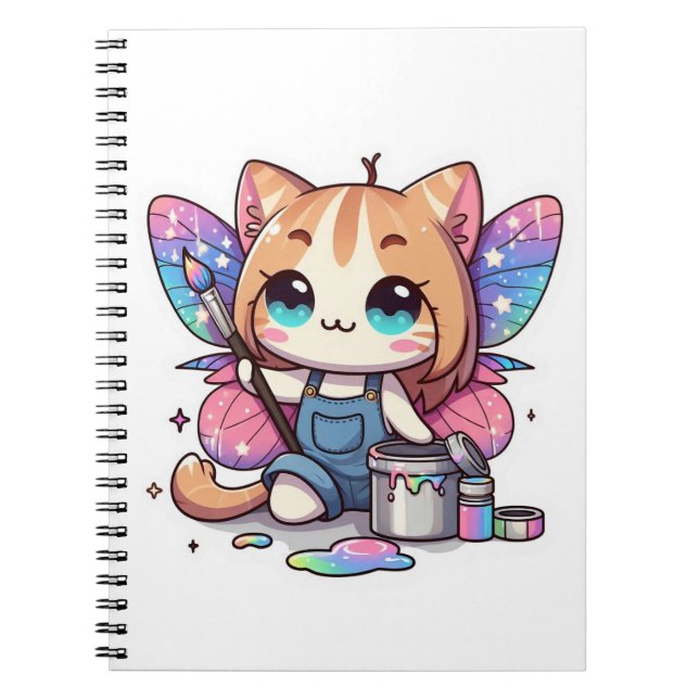 Carnet Cute fairy cat artiste (Devant)