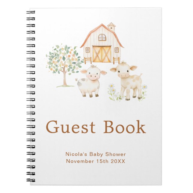 Carnet Cute Farm Barn Baby Shower Guest Book (Devant)
