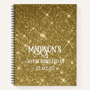 Carnet Cute Faux Parties scintillant Gold Black Ombre 50e