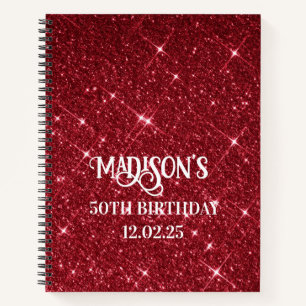 Carnet Cute Faux Parties scintillant Rouge Black Ombre 50