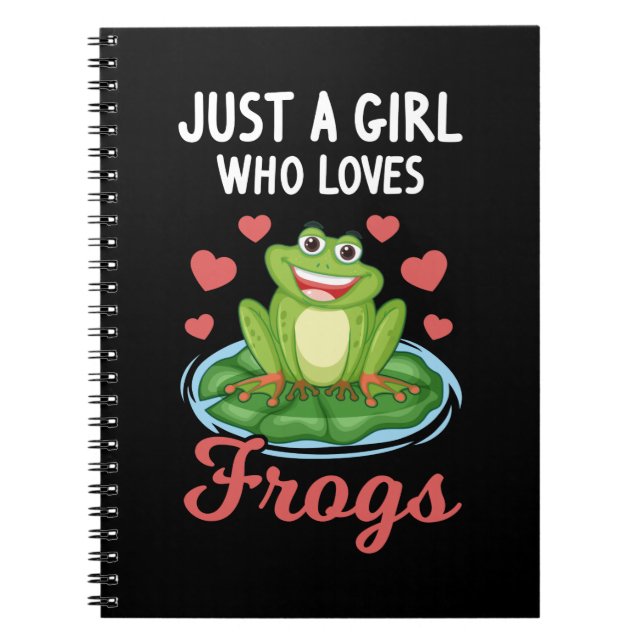 Carnet Cute Frog fille fille fille aime les grenouilles (Devant)