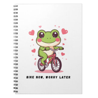 Carnet Cute Frog Riding Bicycle | Funny Frog Lover Gift