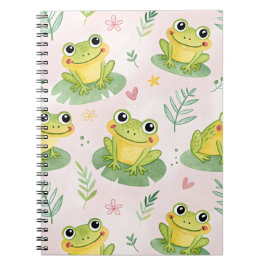 Carnet Cute frogs Pattern