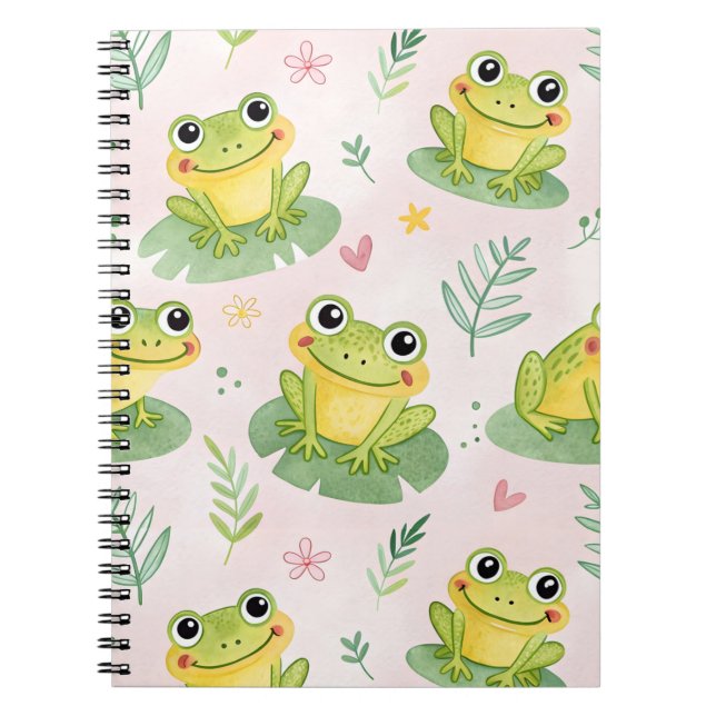 Carnet Cute frogs Pattern (Devant)