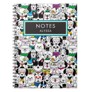 Carnet Cute Funny Personalized Chien se reproduit coloré