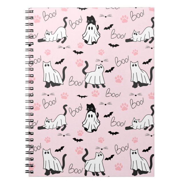 Carnet Cute Ghost Cats Halloween (Devant)