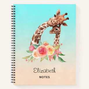 Carnet Cute Giraffe Aquarelle Maman & Bébé