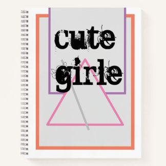 Carnet CUTE_GIRLS_PINK_AND_GRAY_BLACK_Spirale