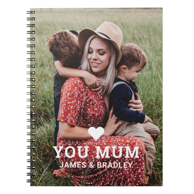 Carnet Cute Heart Love You Maman's Day Photo (Devant)