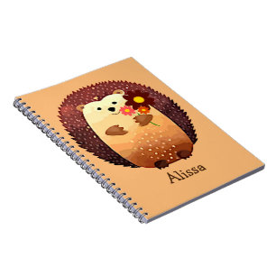 Carnet Cute Hedgehog Animal Fun Nom ou Étiquette personna