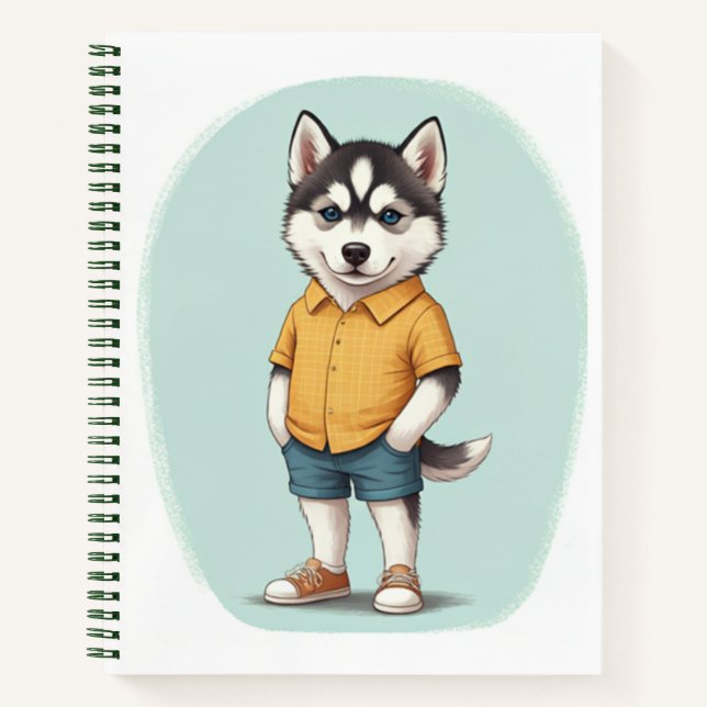 Carnet Cute Husky Boy Buddy (Devant)
