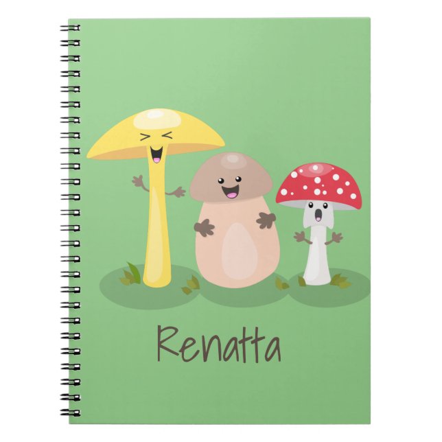 Carnet Cute kawaii champignon champignon toadstool (Devant)