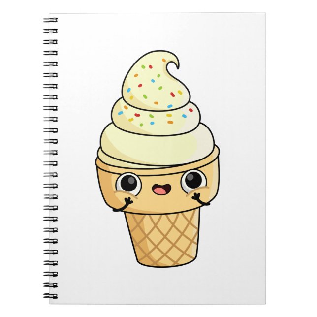 Carnet Cute Kawaii Cone de crème glacée (Devant)