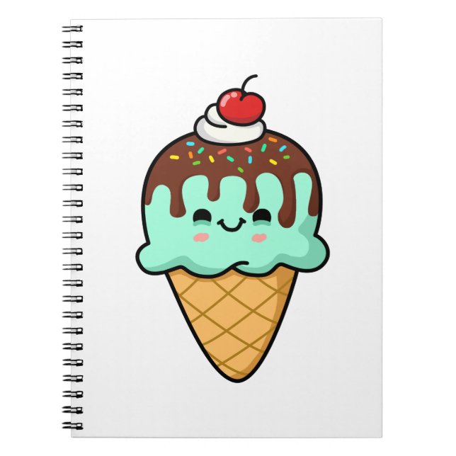Carnet Cute Kawaii Cone de crème glacée (Devant)