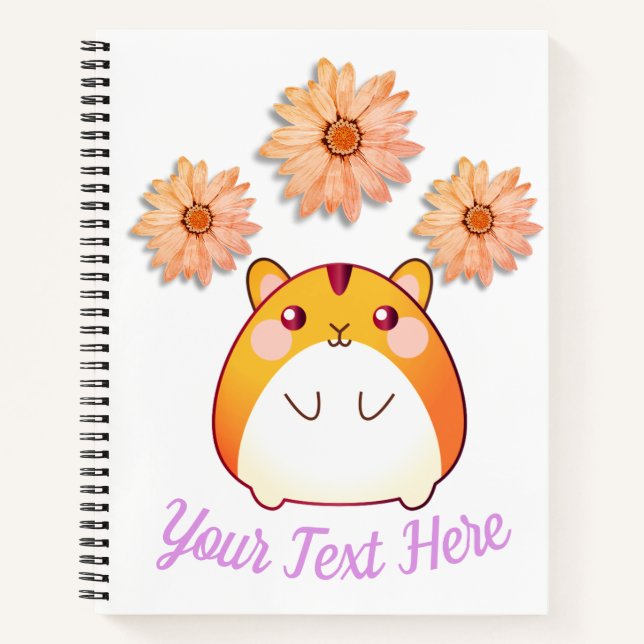Carnet Cute Kawaii Hamster personnalisé (Devant)