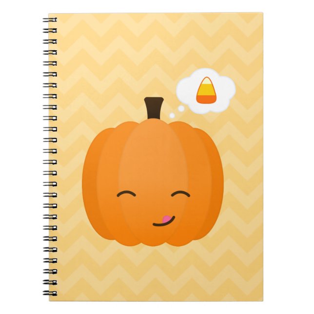 Carnet Cute Kawaii Jack oLantern et Candy Corn (Devant)