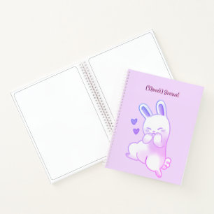 Carnet Cute Kawaii Pastel Violet Lapin avec Cœur Personna