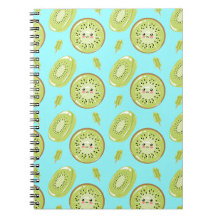 Carnet Cute Kiwi Blue Fruit Summer Fresh Kawaii Pattern