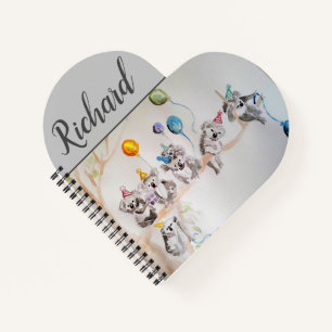 Carnet Cute Koala fête d'anniversaire Ballons garçons enf