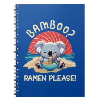 Carnet Cute Koala manger Ramen Vintage soleil
