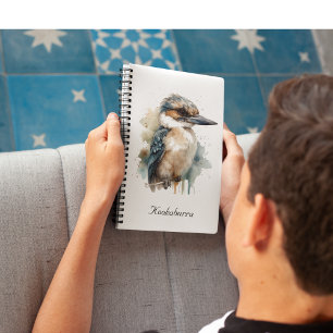 Carnet Cute Kookaburra sur une branche, personnalisé