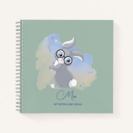 Carnet Cute lapin et lunettes Personnalisé