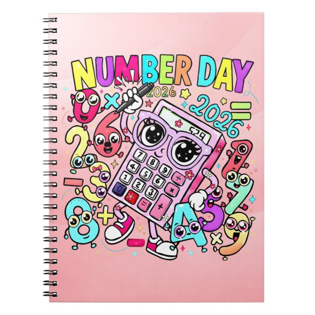 Carnet Cute Maths Number Day Notebook for Primary School (Devant)