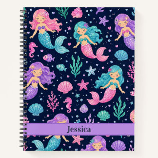 Carnet Cute Mermaid Pattern