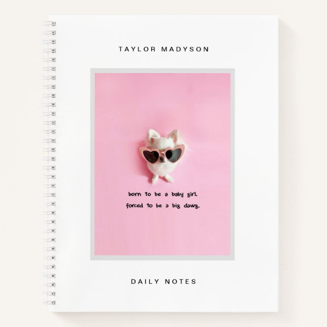 Carnet Cute Modern Custom Frame Photo Gift Monogram (Devant)