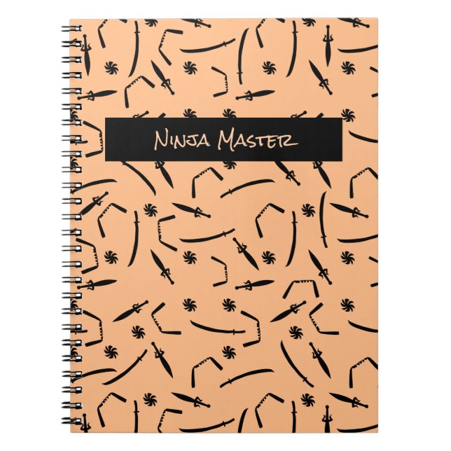 Carnet Cute Ninja Warrior - Enfants Nom Personnalisé (Devant)
