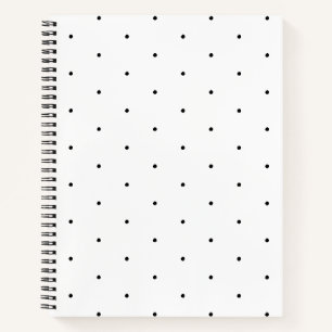 Carnet Cute noir blanc pois minuscule motif élégant