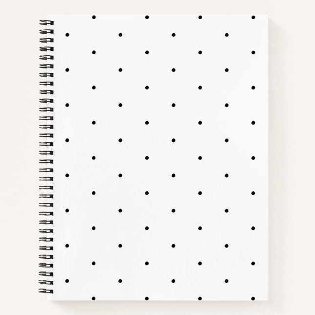 Carnet Cute noir blanc pois minuscule motif élégant (Devant)