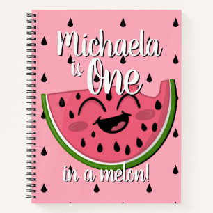 Carnet Cute One in a Melon Cute Watermelon Pun rose