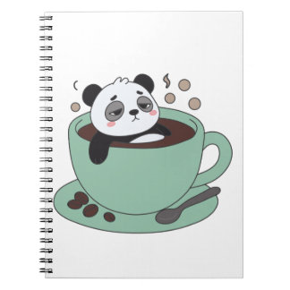 Carnet Cute Panda In Coffee Cup Coffee Lover Gift