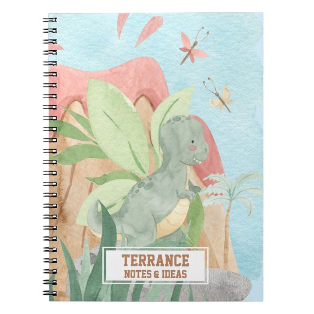 Carnet Cute Personnalisé Baby Tiranosaurios Rex Dinosaur (Devant)