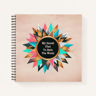 Carnet Cute Personnalisé Mon Plan Secret Typographie