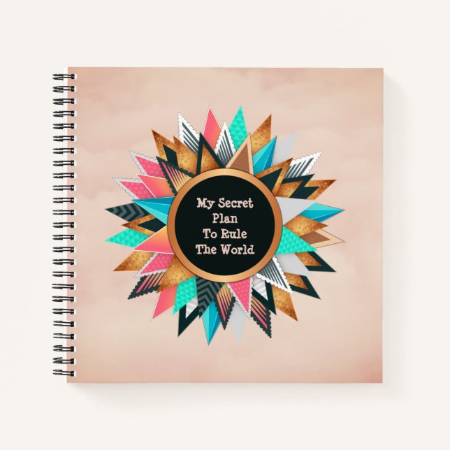 Carnet Cute Personnalisé Mon Plan Secret Typographie (Devant)
