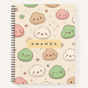 Carnet Cute personnalisée Kawaii Mochi Motif