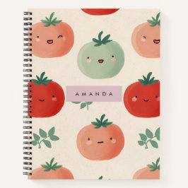 Carnet Cute personnalisée Kawaii Pastel Visages Tomato