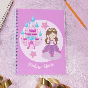 Carnet Cute Personnalisée Rose Princess Castle Fairy Tale