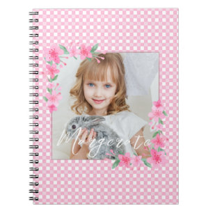 Carnet Cute Personnalisée une photo rose