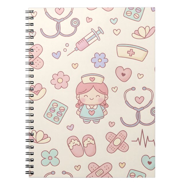 Carnet Cute Pink Nurse Medical Notebook (Devant)