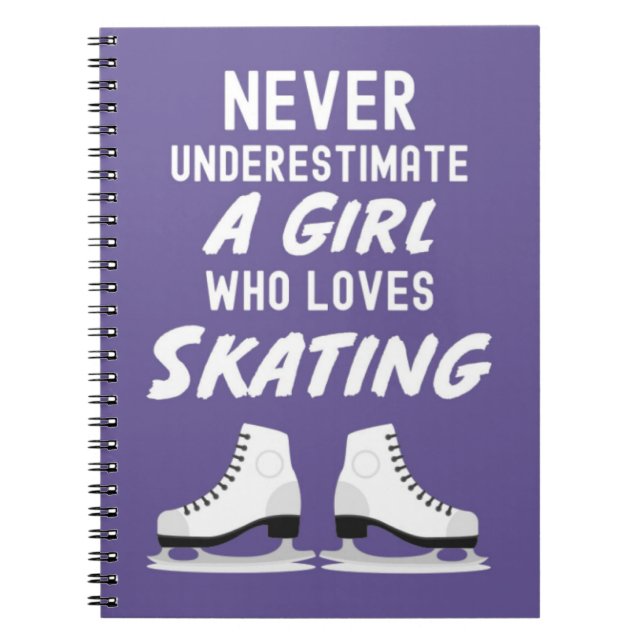 Carnet Cute Pink Skating Gifts For Girls Kids Ice Skater (Devant)